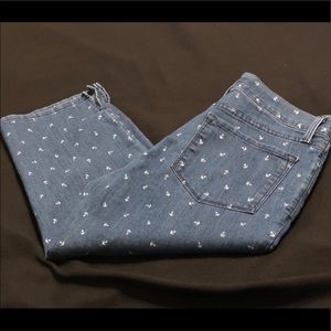 NYDJ Sailor anchor denim jean stretch Capri